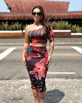 Conjunto Saia Midi e Cropped Minha Flor Conjunto Saia Midi e Cropped Minha Flor