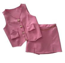 Conjunto Saia Shorts infantil e juvenil menina oxford corrente Conjunto Saia Shorts infantil e juvenil menina oxford corrente