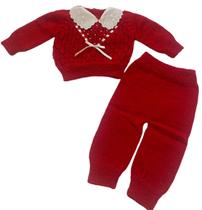 Conjunto Saída de Maternidade Bebê Rescém Nascido Menino Menina Calça e blusa de lã Tricô Tricot