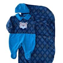 Conjunto Saída Maternidade Macacão com Bordado de Urso 027-2