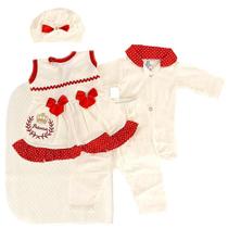 Conjunto Saida Maternidade Neném Menina Bege c Touca 5PÇS Conjunto Saida Maternidade Neném Menina Bege c Touca 5PÇS