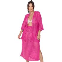 Conjunto Saída Praia Tricot Rendado Furadinho Croche Kimono Calça Verão Tendência Moda Blogueira Conjunto Saída Praia Tricot Rendado Furadinho Croche Kimono Calça Verão Tendência Moda Blogueira