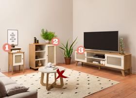 Conjunto Sala Charlotte: Rack 4525+ Mesa 4519+ Buffet 4521