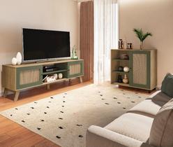 Conjunto Sala Charlotte: Rack 4534 + Buffet 4535 Conjunto Sala Charlotte: Rack 4534 + Buffet 4535