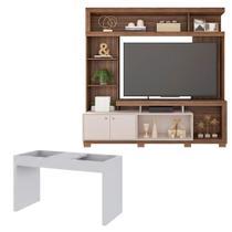 Conjunto Sala de Estar Bambam Mesa Book 2 Portas MDP e HDF 210cm Marrom Caemmun Móveis Conjunto Sala de Estar Bambam Mesa Book 2 Portas MDP e HDF 210cm Marrom Caemmun Móveis