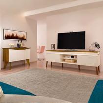 Conjunto Sala de Estar Buffet Oásis e Rack Lumina