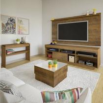 Conjunto Sala de Estar com Rack Treviso, Painel Slim, Mesa de Centro Parati e Aparador Creta