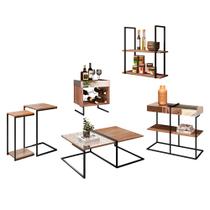 Conjunto Sala de Estar Completa 6 Peças Estilo Industrial BP 15mm Demolição - Abmaza