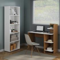 Conjunto Sala de Estar Escrivaninha e Estante 5 Prateleiras Espaçosas Multy