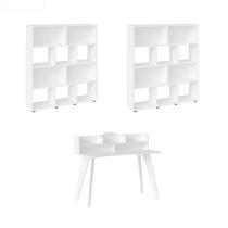 Conjunto Sala de Estar: Escrivaninha Sofia + 2 Estante Book