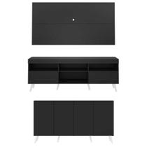 Conjunto Sala De Estar Rack Painel 65 e Aparador Retrô Conjunto Sala De Estar Rack Painel 65 e Aparador Retrô