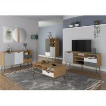 Conjunto Sala de Estar Rack para TV até 55 Polegadas Buffet Bar e Mesa de Centro Estocolmo