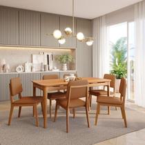 Conjunto Sala de Jantar 1 Mesa 160cm 6 Cadeiras Miriti Cabecasa madeiramadeira