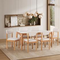 Conjunto Sala de Jantar 1 Mesa 160cm Tampo Laminado com Vidro e 6 Cadeiras Estofadas Florença Conjunto Sala de Jantar 1 Mesa 160cm Tampo Laminado com Vidro e 6 Cadeiras Estofadas Florença