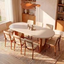 Conjunto Sala de Jantar 1 Mesa Oval Tali 210cm 8 Cadeiras Miriti CabeCasa MadeiraOriginals Conjunto Sala de Jantar 1 Mesa Oval Tali 210cm 8 Cadeiras Miriti CabeCasa MadeiraOriginals