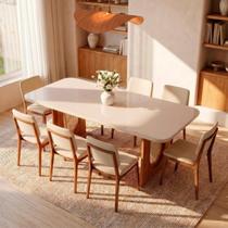 Conjunto Sala de Jantar 1 Mesa Retangular Tali 210cm 8 Cadeiras Miriti CabeCasa MadeiraOriginals Conjunto Sala de Jantar 1 Mesa Retangular Tali 210cm 8 Cadeiras Miriti CabeCasa MadeiraOriginals