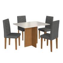 Conjunto Sala de Jantar 1 Mesa Tampo MDF Retangular com 4 Cadeiras Monaco
