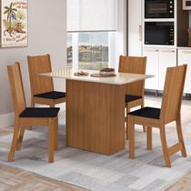 Conjunto Sala de Jantar 1 Mesa Tampo MDP Retangular com 4 Cadeiras Cozinha Dalila Yescasa Marrom/Fre Conjunto Sala de Jantar 1 Mesa Tampo MDP Retangular com 4 Cadeiras Cozinha Dalila Yescasa Marrom/Fre