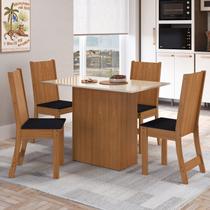 Conjunto Sala de Jantar 1 Mesa Tampo MDP Retangular com 4 Cadeiras Cozinha Dalila Yescasa
