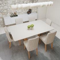 Conjunto Sala de Jantar 160cm Tampo Mdf com 6 Cadeiras