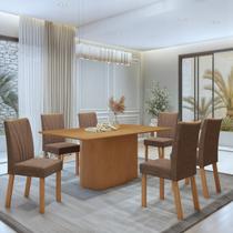 Conjunto Sala de Jantar 170cm Tampo MDF com 6 Cadeiras Apogeu Luar