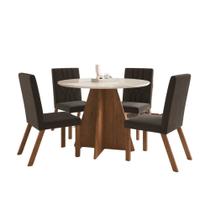 Conjunto Sala de Jantar 190/28 - Mesa Vidro 4 Cadeiras Estofadas - Zamarchi