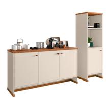 Conjunto Sala De Jantar 2 Peças - Aparador E Estante Verbena - Offwhite/naturale Offwhite/naturale