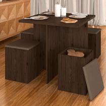 Conjunto Sala De Jantar 4 Banquetas Berlim Imbuia Conjunto Sala De Jantar 4 Banquetas Berlim Imbuia
