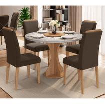 Conjunto Sala De Jantar 4 Cadeiras C/vidro York Cinamomo Conjunto Sala De Jantar 4 Cadeiras C/vidro York Cinamomo