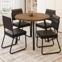 Conjunto Sala De Jantar 4 Cadeiras Dália Carraro Nogal Preto Conjunto Sala De Jantar 4 Cadeiras Dália Carraro Nogal Preto