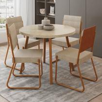 Conjunto Sala de Jantar 4 Cadeiras Dália Carraro Petra Rose Conjunto Sala de Jantar 4 Cadeiras Dália Carraro Petra Rose
