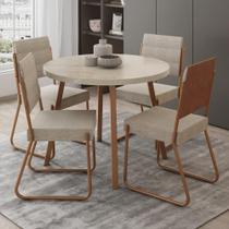 Conjunto Sala de Jantar 4 Cadeiras Dália Carraro Petra Rose