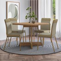 Conjunto Sala De Jantar 4 Cadeiras Déli Carraro Carvalho