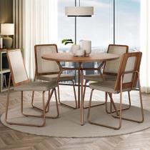 Conjunto Sala De Jantar 4 Cadeiras Domani Rosê Carraro