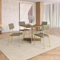 Conjunto Sala de Jantar 4 Cadeiras Fontana Carraro Carvalho Dourado Conjunto Sala de Jantar 4 Cadeiras Fontana Carraro Carvalho Dourado