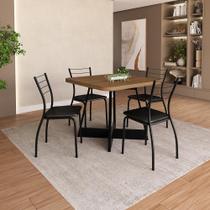 Conjunto Sala de Jantar 4 Cadeiras Lili Carraro Nogal Preto Conjunto Sala de Jantar 4 Cadeiras Lili Carraro Nogal Preto