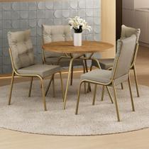 Conjunto Sala de Jantar 4 Cadeiras Lisboa Carraro Dourado