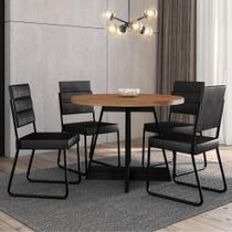 Conjunto Sala de Jantar 4 Cadeiras Malta Carraro Preto