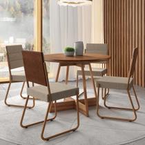 Conjunto Sala de Jantar 4 Cadeiras Malta Carraro Rosê Conjunto Sala de Jantar 4 Cadeiras Malta Carraro Rosê