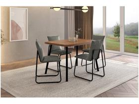 Conjunto Sala de Jantar 4 Cadeiras Monte Carlo Carraro Nogal e Preto Conjunto Sala de Jantar 4 Cadeiras Monte Carlo Carraro Nogal e Preto
