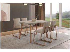 Conjunto Sala De Jantar 4 Cadeiras Monte-carlo Carraro Pet Ros
