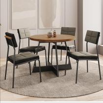 Conjunto Sala De Jantar 4 Cadeiras Nairobi Carraro Nogal