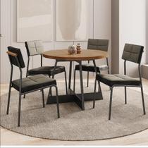 Conjunto Sala de Jantar 4 Cadeiras Nairobi Carraro Nogal