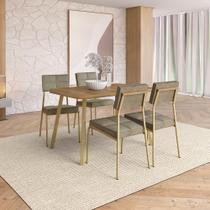 Conjunto Sala de Jantar 4 Cadeiras Plaza Carraro Carvalho Dourado Conjunto Sala de Jantar 4 Cadeiras Plaza Carraro Carvalho Dourado