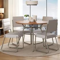 Conjunto Sala de Jantar 4 Cadeiras San Francisco Carraro Prata