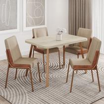 Conjunto Sala de Jantar 4 Cadeiras San Lorenzo Carraro Petra Rose