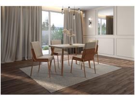 Conjunto Sala de Jantar 4 Cadeiras San Lorenzo Carraro Petra Rose