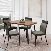 Conjunto Sala De Jantar 4 Cadeiras Seattle Carraro Nogal Conjunto Sala De Jantar 4 Cadeiras Seattle Carraro Nogal