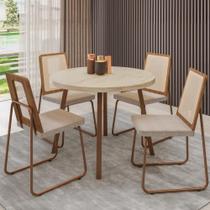 Conjunto Sala de Jantar 4 Cadeiras Varese Carraro Petra e Rosê Conjunto Sala de Jantar 4 Cadeiras Varese Carraro Petra e Rosê