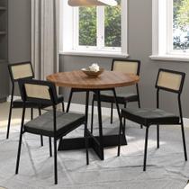 Conjunto Sala De Jantar 4 Cadeiras Virginia Carraro Nogal
